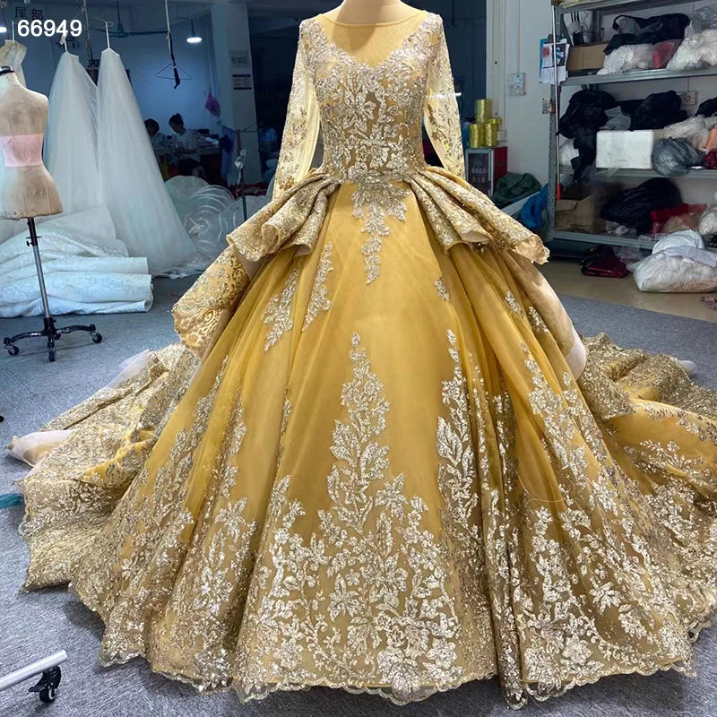 Jancember RSM66949 Luxury Colorful Night Prom Evening Party Plus Size Wedding Dress