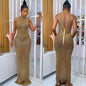 Spring New Elegant Cross-Border  Women's Evening Rhinestone Embellished A-Line Floor-Length Party High INS