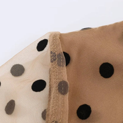 ZATRHMBM 2026 Spring/Summer New Fashion Women's Polka Dot V-Neck Dress Retro Casual Elegant Long-Sleeved Dress