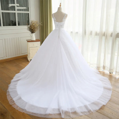 BEPEITHY V Neck Vintage Wedding Dress With Belt Vestido De Novia Casamento Beadings Bridal Gowns Brand  Ball Gown