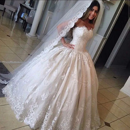 NE135 Robe De Mariage Ball Gown Wedding Dresses Lace Princess Wedding Gown Vestido De Casamento Vintage Wedding Dress