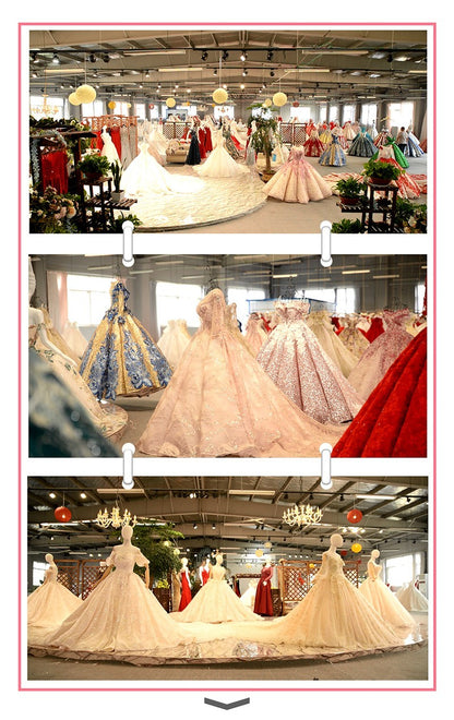 Luxury Beading With Floral Applique Puffy Long Sleeve Princess Ball Gown Vintage Wedding Dress With Cathedral Train LSCJ30