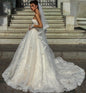 Abito Da Sposa Brand Ball Gown Wedding Dress Sexy Lace Bridal Gown with Veil for Dubai Weddings