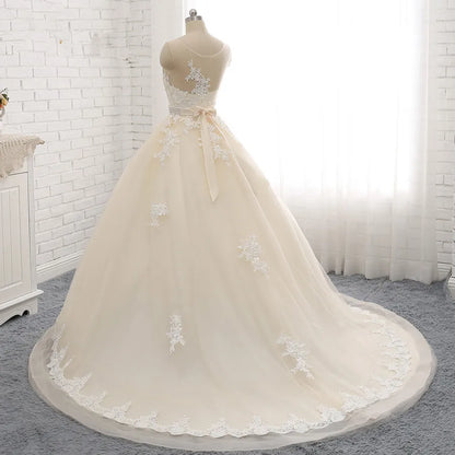 2023 Princess Wedding  Dress Arab Wedding Dress 2021 Vestido De Novia Lace Appliques Beaded Princess Tulle Wedding Dresses