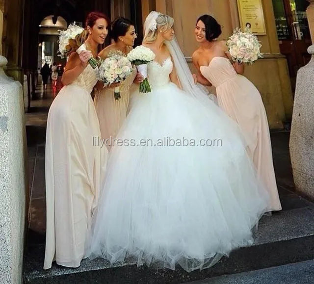 Celebrity Ball Gown Sweetheart Neckline Lace Custom Made Long Formal Bridal Design HS227 Wedding Dress for Bride