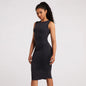 Roregal New Yoga Dress Women's High Waist Slim Pleated Dress Round Neck Sports Quick-drying Sports One-piece Dress