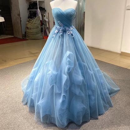 Rsm66290-1 High Quality Cheap Blue Elegant Lace Fabric Embroidered Bridal Dress Wedding Dress