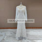 #10165 2 Pieces Long Sleeves Lace Rustic Wedding Dress Backless Vintage Beach Barn Ranch Plus Size Custom Made  Mermaid