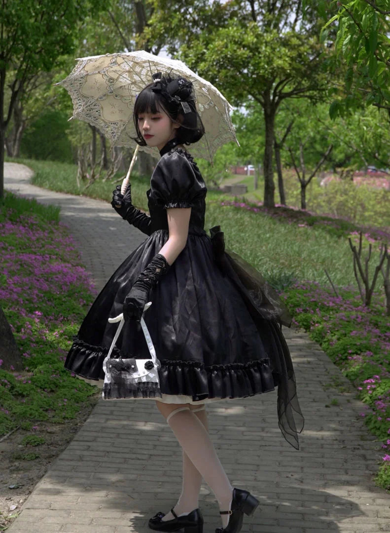 15286# Elegant Lolita Satin Ball Gown Birthday Party Princess Dress for Plus Size Women Prom Evening Dresses Flower Girl Clothes