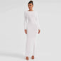 Custom Straight Knitted Mock Dress Slim Styles Solid Sweater Halter Dresses Backless Women Lady Elegant