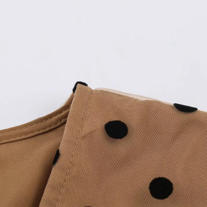 ZATRHMBM 2026 Spring/Summer New Fashion Women's Polka Dot V-Neck Dress Retro Casual Elegant Long-Sleeved Dress
