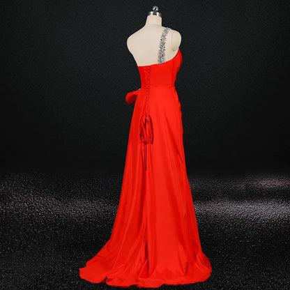 For Jancember LSDZ40 Modern Red Evening Dress for Weddings Custom Sexy Style Long Embellishments Flowers Lace Crystal Appliques