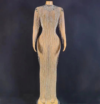 AD1742 Kimshein Luxury Evening Dresses Crystal Long Dress Handmade Dresses Women Lady Elegant Crystal