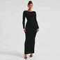 Custom Straight Knitted Mock Dress Slim Styles Solid Sweater Halter Dresses Backless Women Lady Elegant