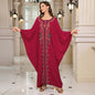 Beach Abaya in Rayon with Gold Embroidery and Batwing Sleeves for Vacation Available on for (24 Colors) L4125