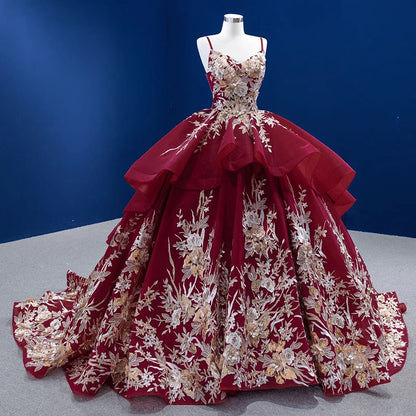 Jancember RSM67467 Red Elegant Spaghetti Straps Vintage Vestido De Noiva Evening Dress