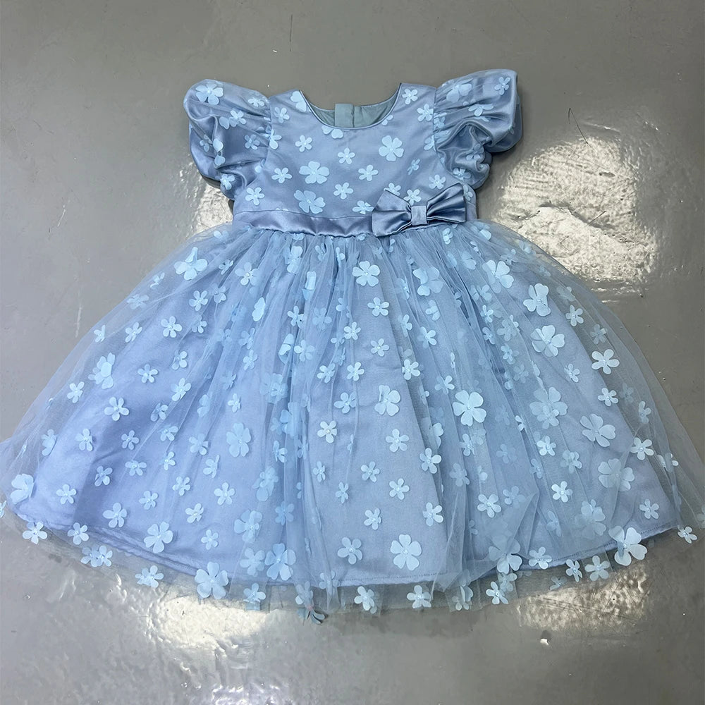 2026 Summer Princess Party Gowns Girls ODM-supplied Solid Pattern Kids Women Dress with Lace Length