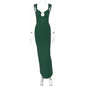 2025 Women Elegant Beach Party Dress V-Neck Sleeveless Bodycon Summer Long Dresses White Backless Maxi Dress