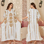 2026 New Satin Printed Abaya Women Traditional Islamic Clothing Long Robe Modest Muslim Dress