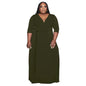 2022 New Arrival Women's Clothing With Belt Solid Color Fashion Long Dresses Women Plus Size Womens Dresses