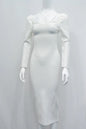 Womens Long Sleeve Backless for Bandage-Midi Dress Casual Style Natural Waist Sexy Breathable Knitting Fabric for Mini-dress