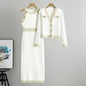 Designer High-quality Temperament Socialite High-waisted Fashion Sweater Dress Autumn New Sweater Vest Dress Set Luxury