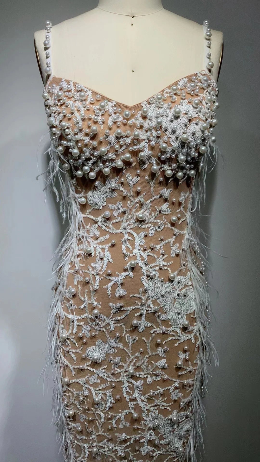 Women Customized Lady Dress Deep V Diamond Waist Sexy Beaded Top Dress Evening Party Vestidos De Club Slip Dresses
