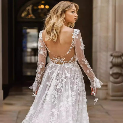 Spring New Wedding Dress Women's Solid Color Sexy V-neck Dress