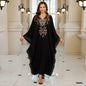 Beach Abaya in Rayon with Gold Embroidery and Batwing Sleeves for Vacation Available on for (24 Colors) L4125
