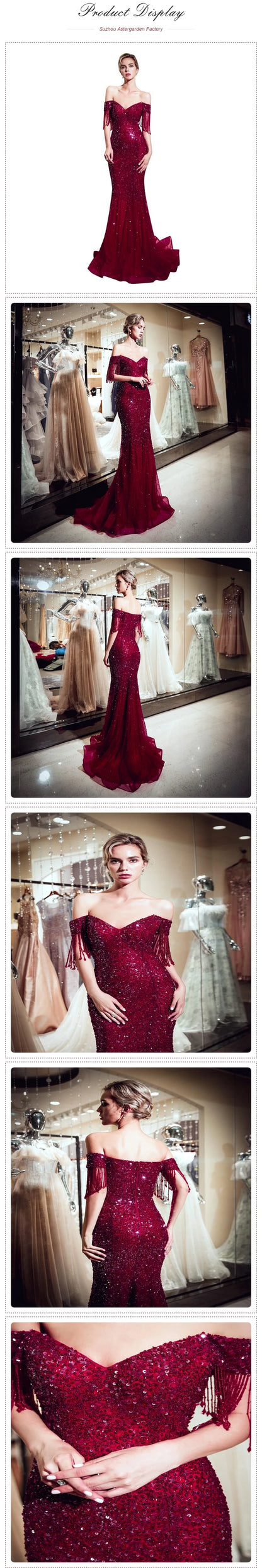 Red Color Western Party Wear Dress Sweetheart  Evening Dress Mermaid Long Lady Prom Dresses  PE24-1