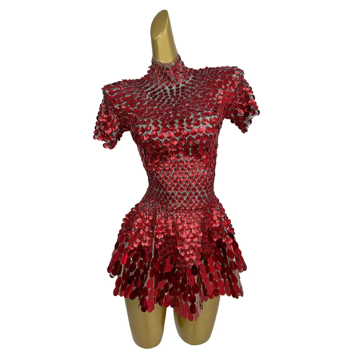 Sexy Short Sleeve Sequin a Line Dress Stage Performance Wear Dinner Gowns Birthday Prom Mini Dress Women Sexy Club Party Dress