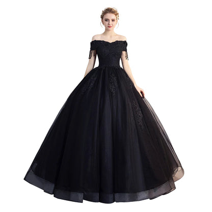 Wholesale Feishiluo Modern Off-Shoulder Lace Sweetheart Neckline A-Line 100% Polyester Evening Dress Women Floor Length