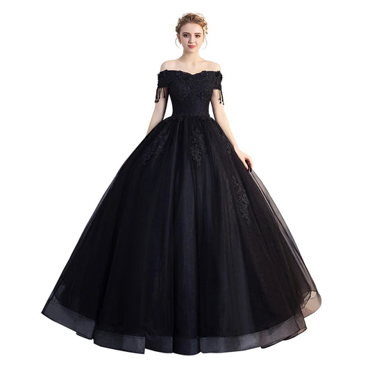 Wholesale Feishiluo Modern Off-Shoulder Lace Sweetheart Neckline A-Line 100% Polyester Evening Dress Women Floor Length