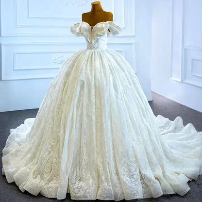 Jancember RSM67225 2020 New Cheapest Plus Size White Arabic Dress for Wedding