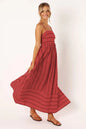 Enyami S-XL Summer Beach Holiday Boho Elegant Striped Sexy Back Design Long Sleeveless A-line Vacation Maxi Slip Women Dress