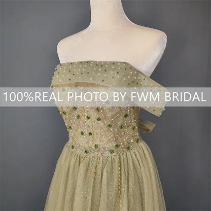 15390# Real Photos Off Shoulder Shiny Beading Sequins Lace Wedding Dress for Engagement Evening Prom Dress Custom Bridal Gown