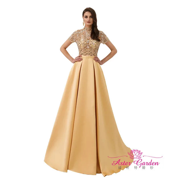 A-Line Wedding Beading Pearls Party Dresses 2023 New Floor Length Bridal Evening Gowns Stain Prom Dresses Party Evening Dress