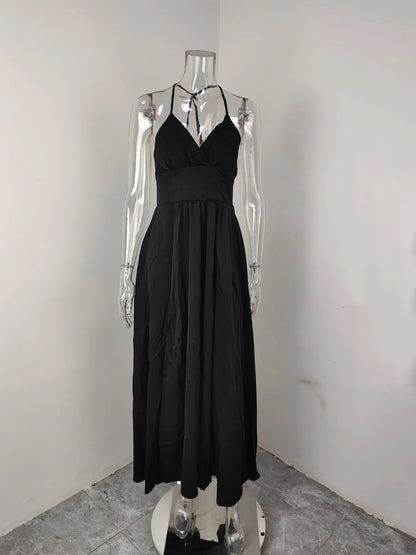 Cross-border  Spring New European American Women's Fashion Solid Color Chiffon Anti-Static Sexy Slim Split Ear Side Long