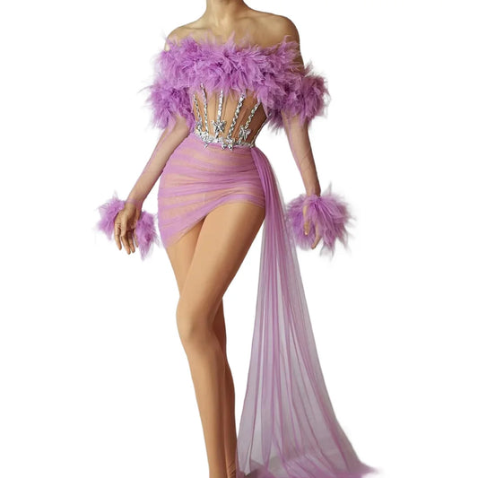 Vestidos Mujer Sexy See Through Mesh Ruffles Strapless Short Birthday Prom Dress Lady Women Elegant Formal Party Evening Dresses