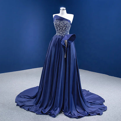 Jancember RSM67374 Ladies Elegant Dinner Sleeveless Long Slit Embroidered Party Evening Dress
