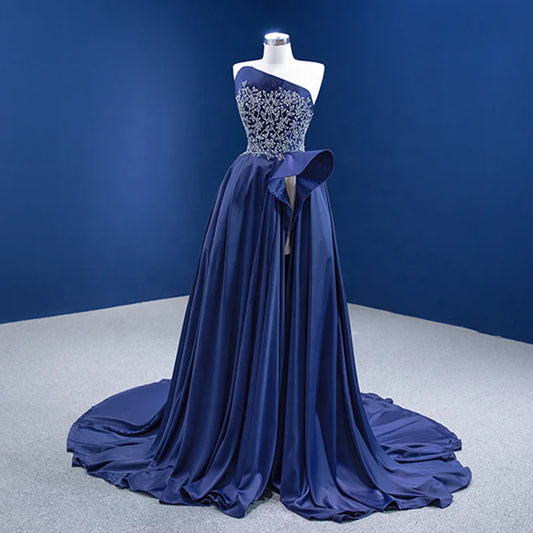 Jancember RSM67374 Ladies Elegant Dinner Sleeveless Long Slit Embroidered Party Evening Dress