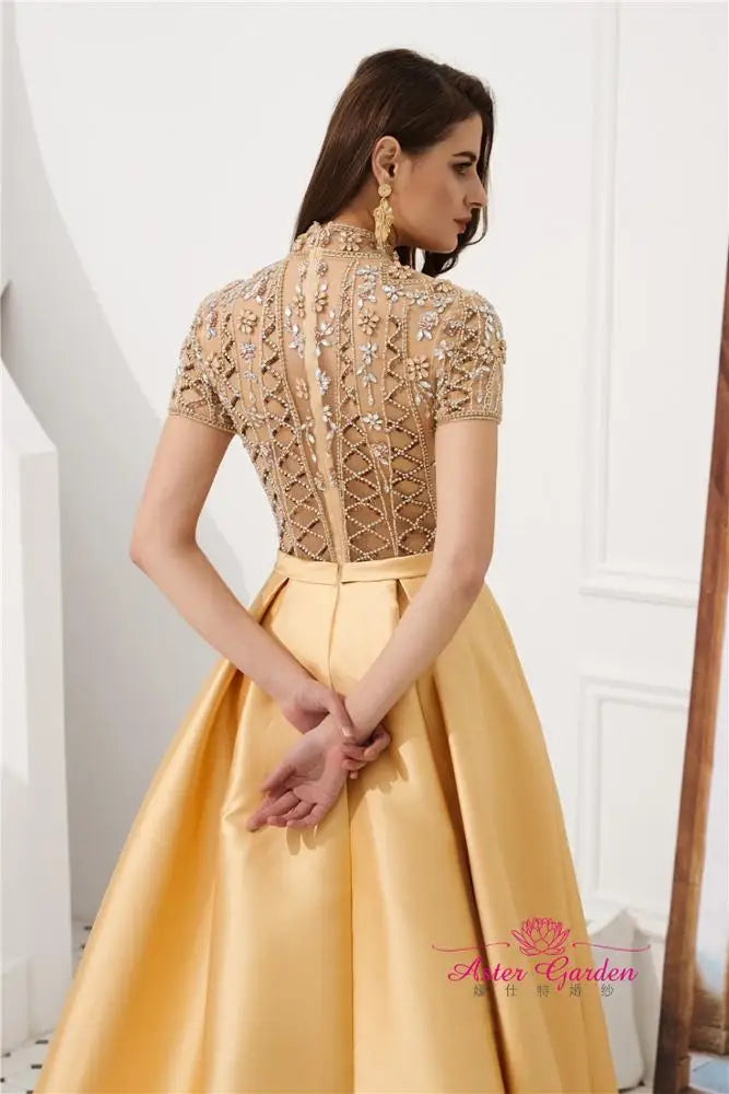 A-Line Wedding Beading Pearls Party Dresses 2023 New Floor Length Bridal Evening Gowns Stain Prom Dresses Party Evening Dress