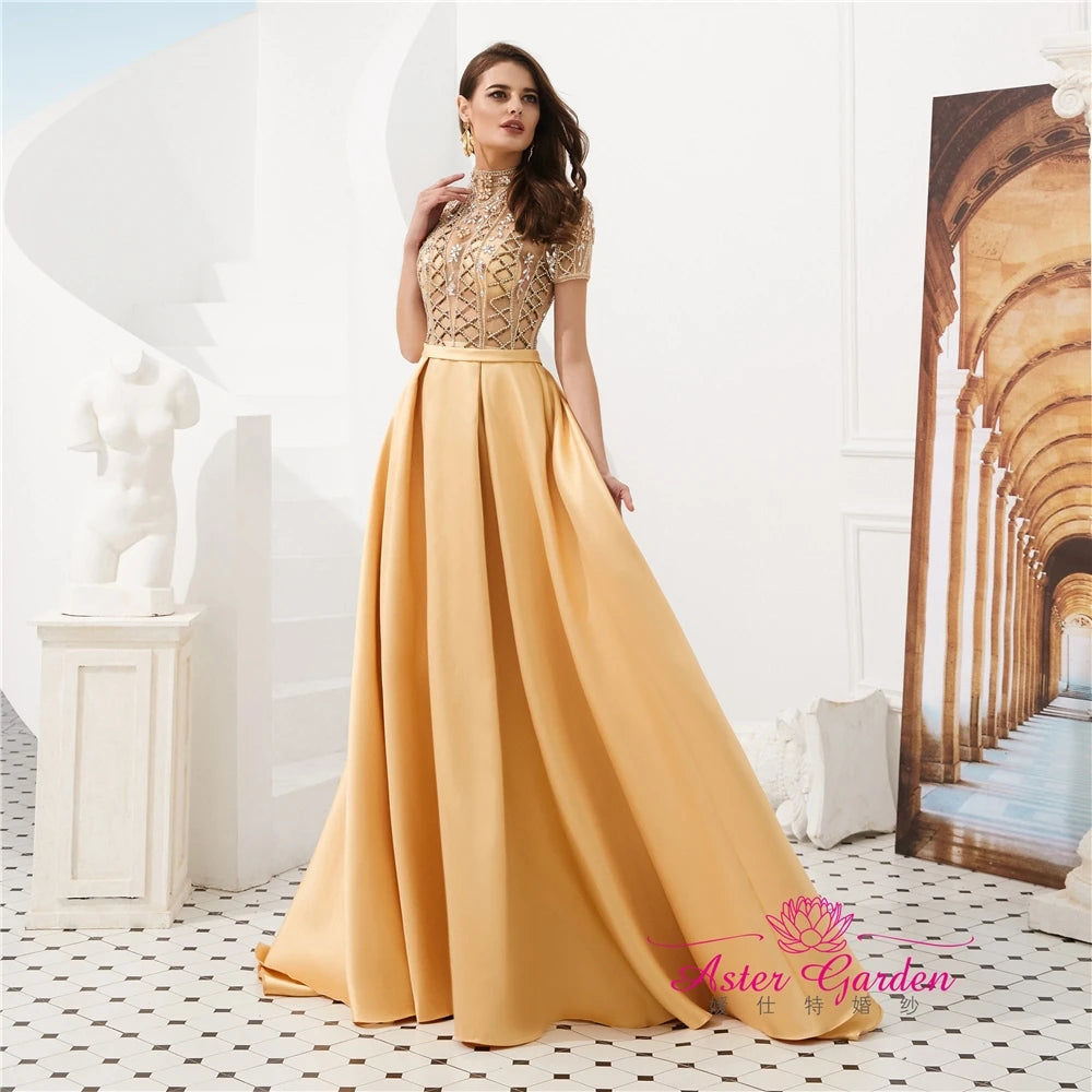 A-Line Wedding Beading Pearls Party Dresses 2023 New Floor Length Bridal Evening Gowns Stain Prom Dresses Party Evening Dress
