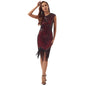Wholesale Elegant Dresses Women Evening Vintage Sequin Beaded Fringe Dress Luxury Cocktail Party Evening Dress