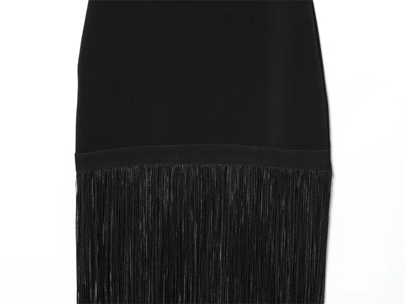 GX4212 Fashion Summer Women Clothes Boutique Sleeveless Evening Long Tassel Dress Sexy Backless Party Maxi Dresses