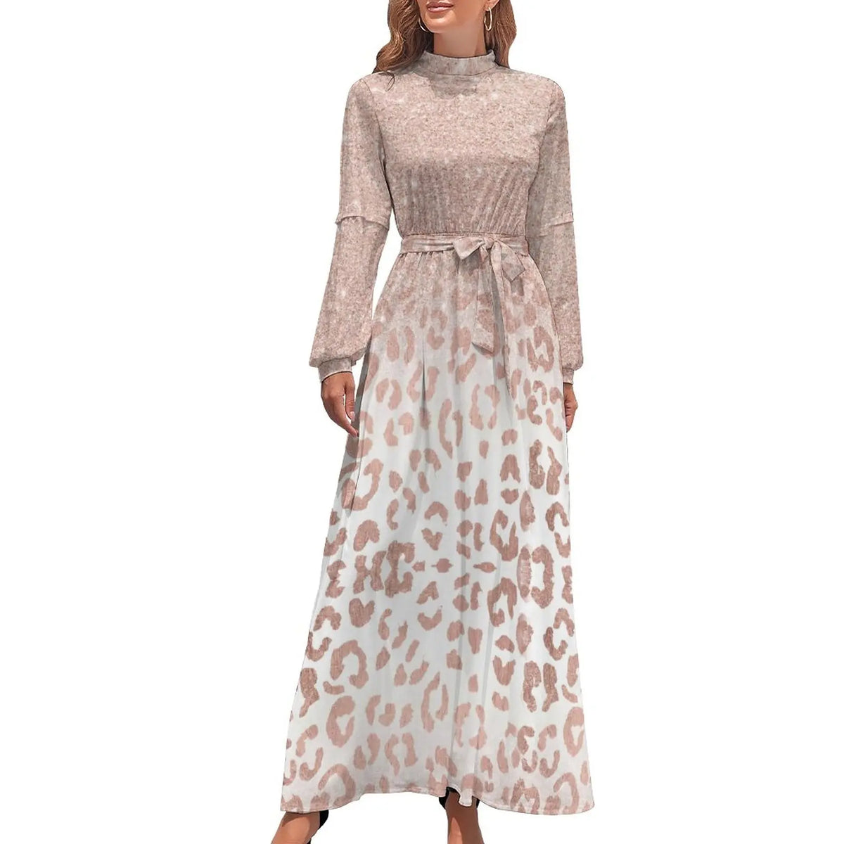 Print on Demand Wholesale Long Sleeve Women's Casual Dress Streetwear Floral Printed Elegant Maxi Dress for Woman