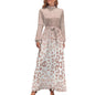 Print on Demand Wholesale Long Sleeve Women's Casual Dress Streetwear Floral Printed Elegant Maxi Dress for Woman