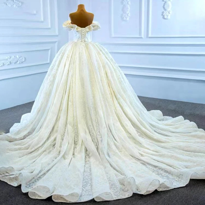 Jancember RSM67225 2020 New Cheapest Plus Size White Arabic Dress for Wedding