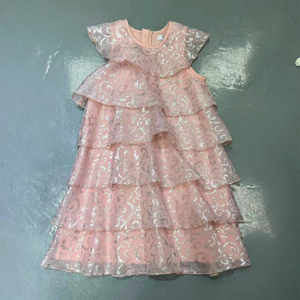 2026 Summer Princess Party Gowns Girls ODM-supplied Solid Pattern Kids Women Dress with Lace Length