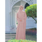 2025 Spring New Middle Eastern Women Clothing Muslim Women Robe With Lace Sleeves Malay Indonesian Dress With Headscarf Hijab
